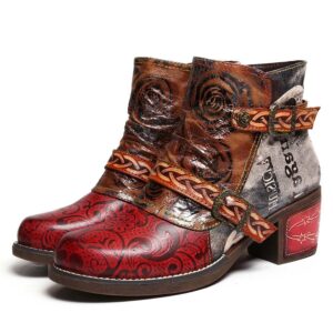 Botki vintage z nadrukiem