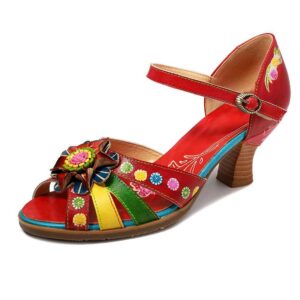 Kolorowe sandały ze skóry