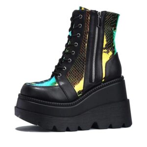 Odblaskowe botki na koturnie