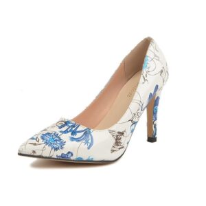 Szpilki czółenka w kwiaty Blue