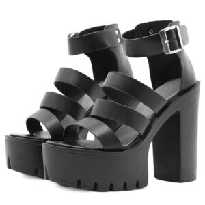 Czarne sandały platformy obcas 13 cm