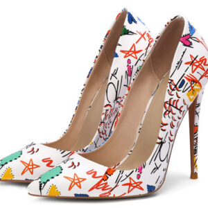 Szpilki czółenka ze wzorem Graffiti