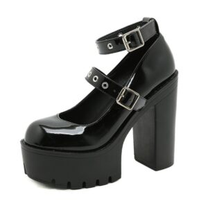 Platformy czółenka z paseczkami