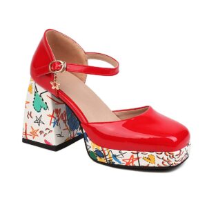 Czółenka na kolorowym obcasie