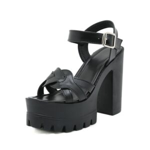 Czarne sandały platformy obcas 13 cm
