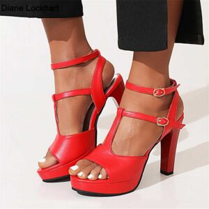 Sandały z klamerkami obcas 10 cm