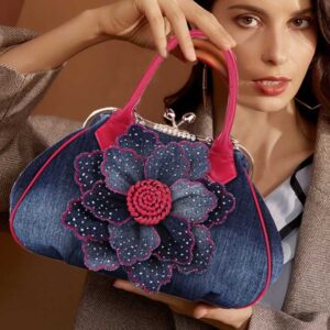 Dżinsowa torebka z kwiatem