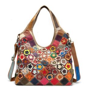 Kolorowa torebka ze skóry